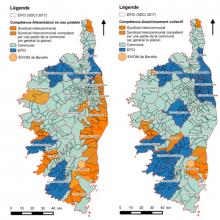 Carte des compétences en eau potable et en assainissement du bassin